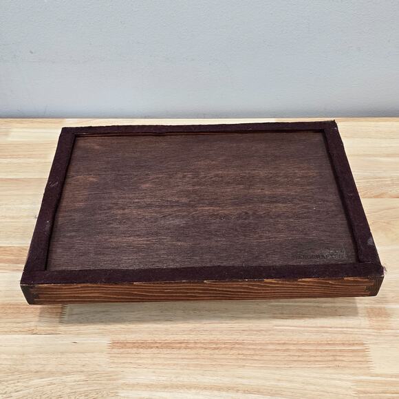 Cross Stitch "Welcome" Handmade Wooden Serving Tray 16x11 Shabby Cottagecore - Picture 2 of 13